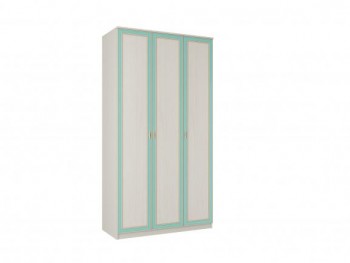 Шкаф для одежды 3-х дверный Миндаль (вудлайн кремовый/аруша венге с кожей мята) в Омске - omsk.mebel54.com | фото